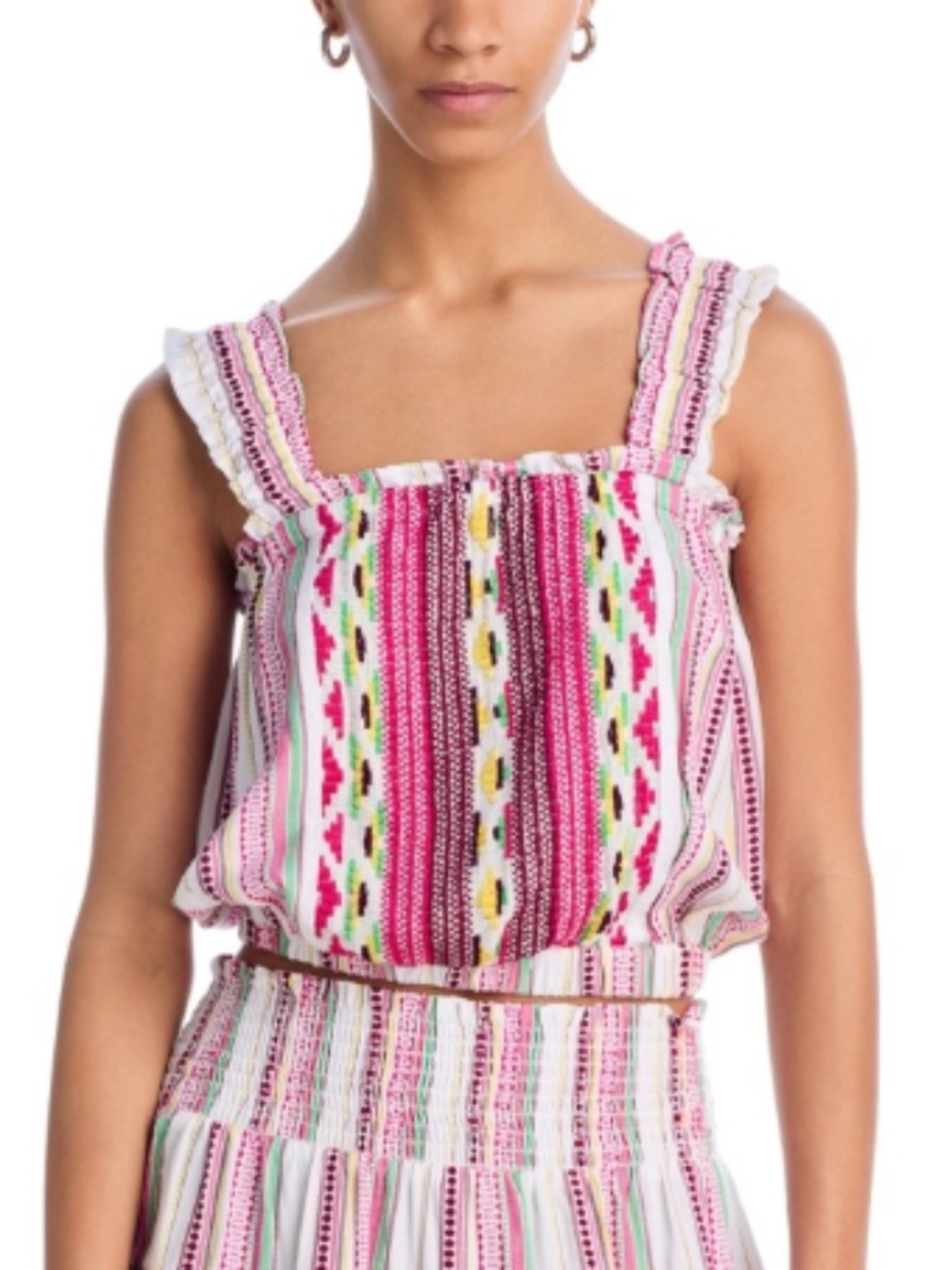 Ramy Brook Susannah Cotton Top Swim Cover-up Multi Size M 12529